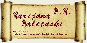 Marijana Maletaški vizit kartica